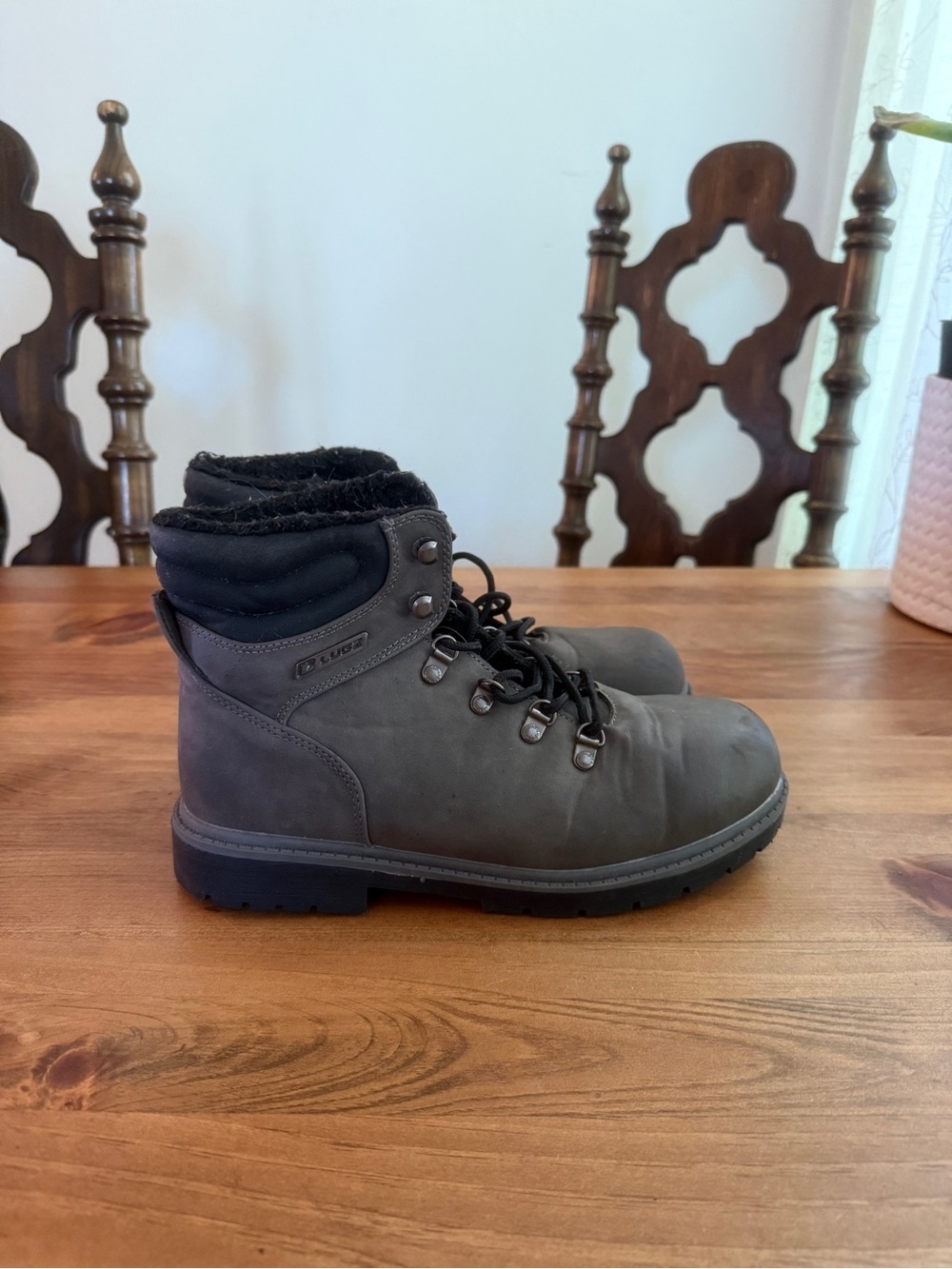 LUGZ size 9 Men's Gray Lace-Up Hiking Boots slip resistant
